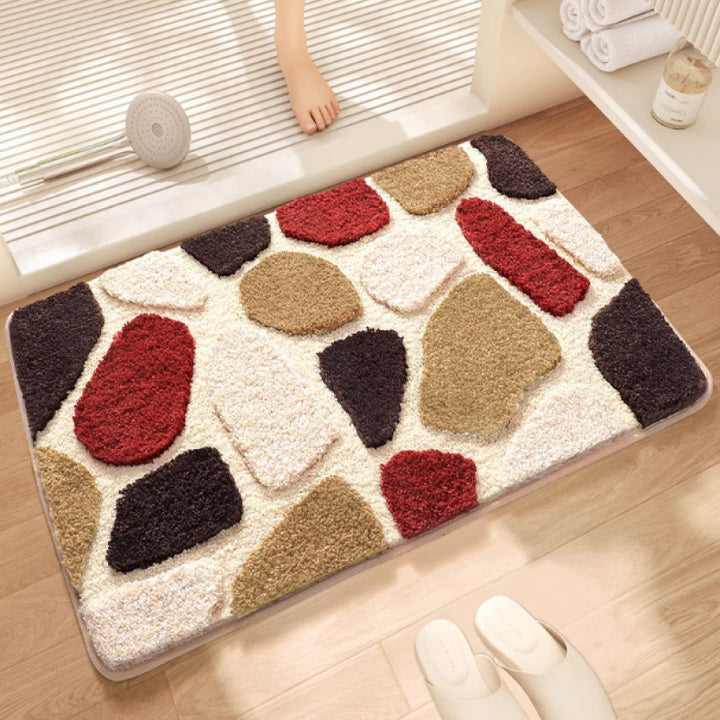 Plush Stone Texture Bath Mat