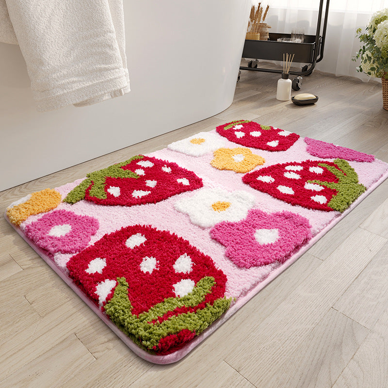 Cute Strawberry Pattern Bath Mat Kalsten
