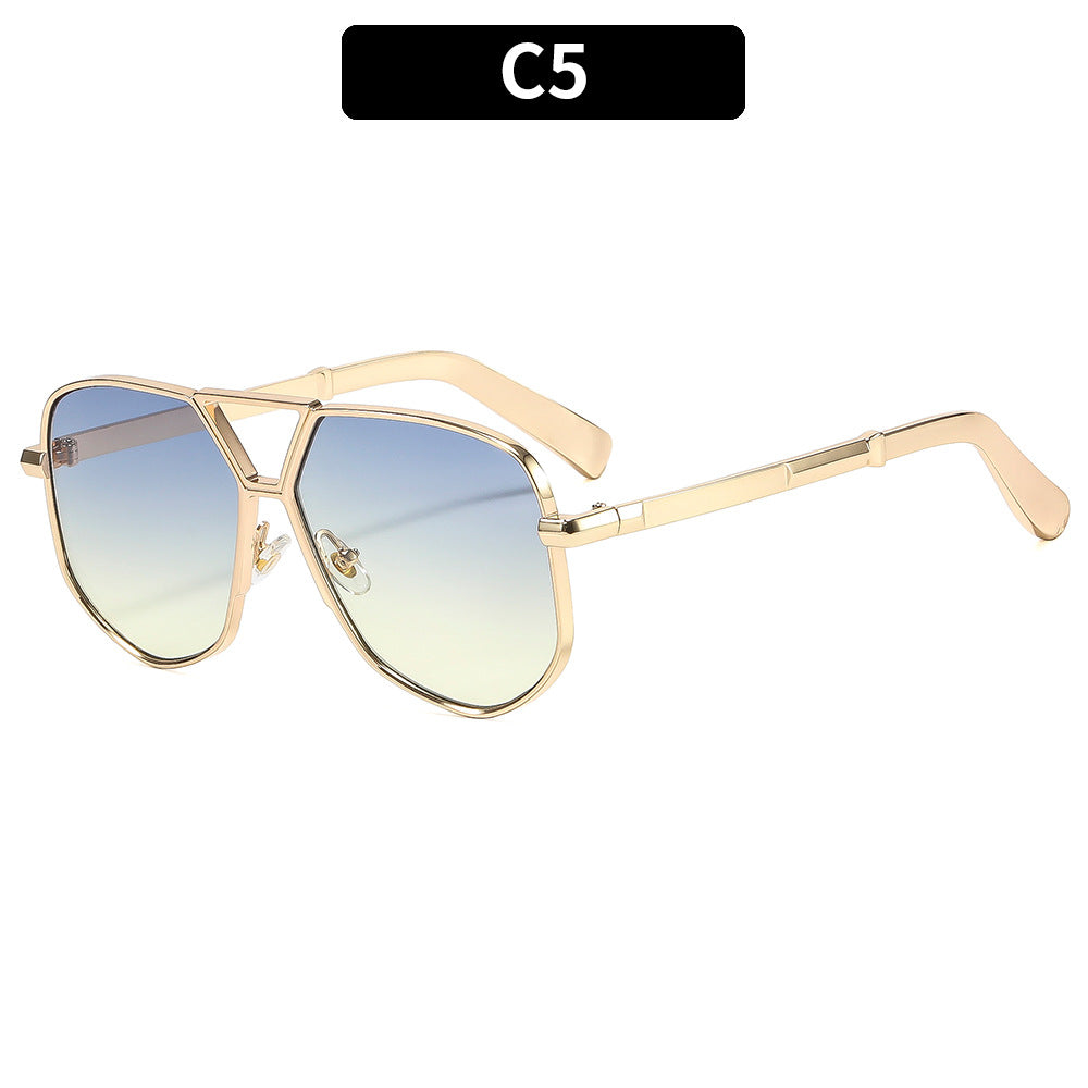 Geometric Oversized Aviator Sunglasses  1787664349