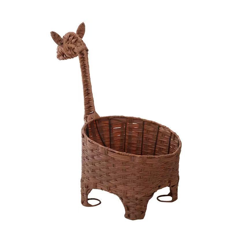 Decorative rattan storage basket with animal design Kalsten