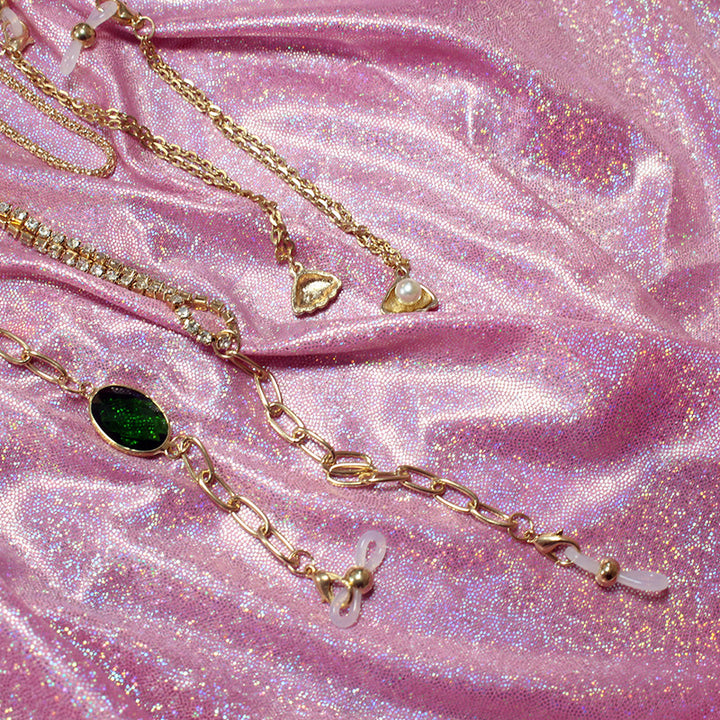 Elegant necklace with green stone and golden accents Kalsten