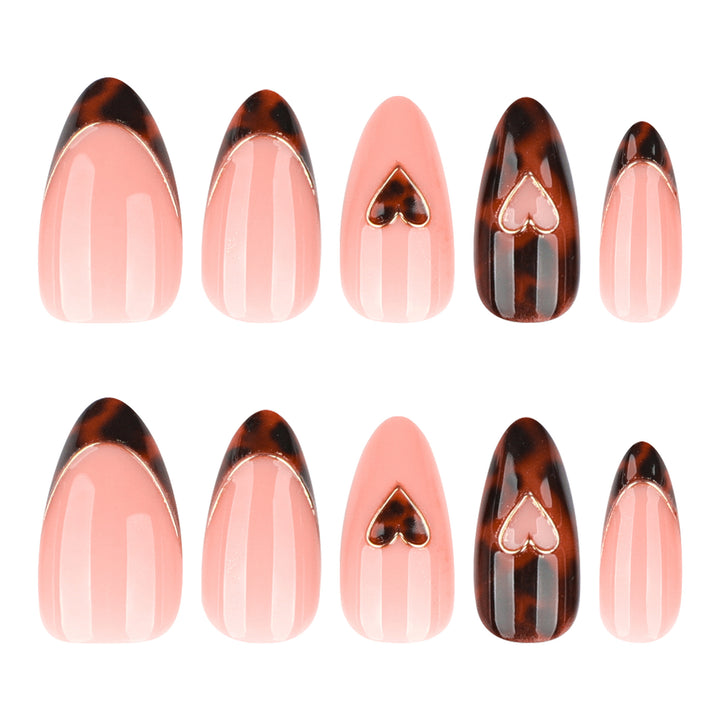 Artful stiletto nails with elegant heart design Kalsten