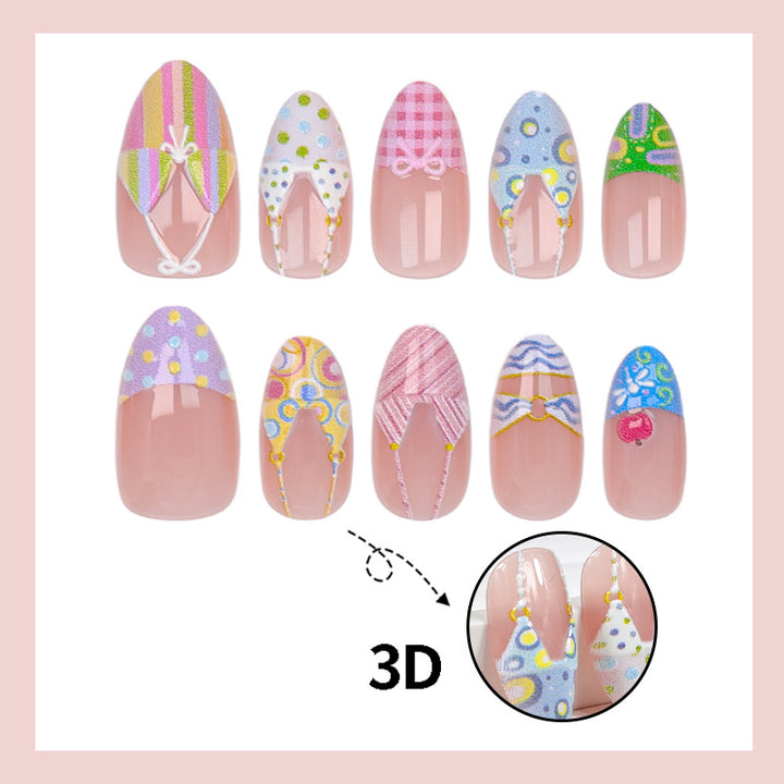 Acrylic nail set with summery bikini motifs Kalsten