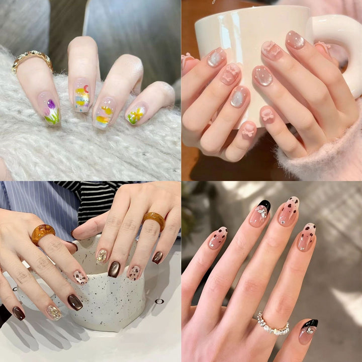 Glamorous artificial nails with glitter and ombre design Kalsten
