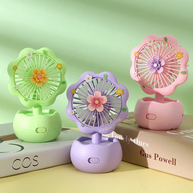 Unisex portable children's table fan with butterfly design, rechargeable and quiet Kalsten