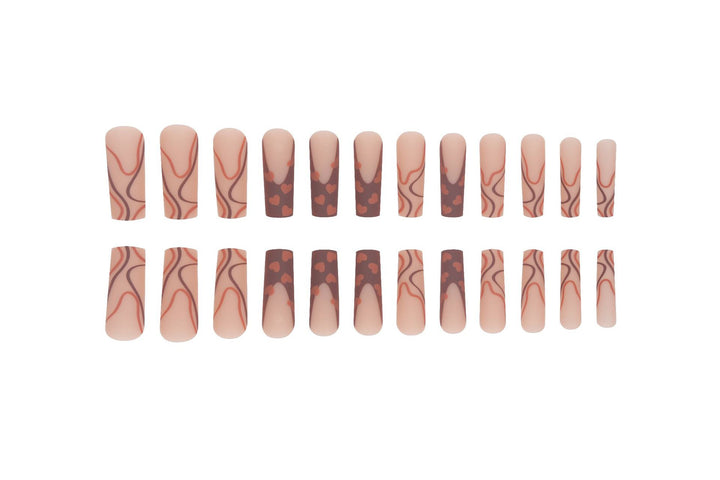 Trendy Heart-Design Press-On Nail Tips Kalsten