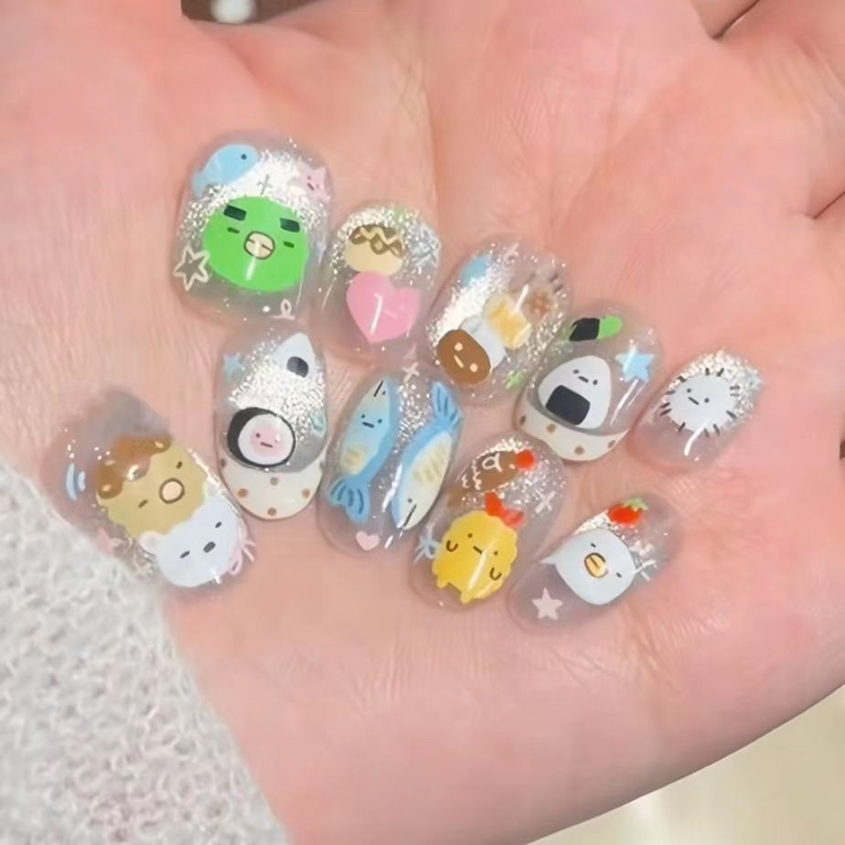 Playful Cartoon-Themed Press-On Nail Art Kalsten