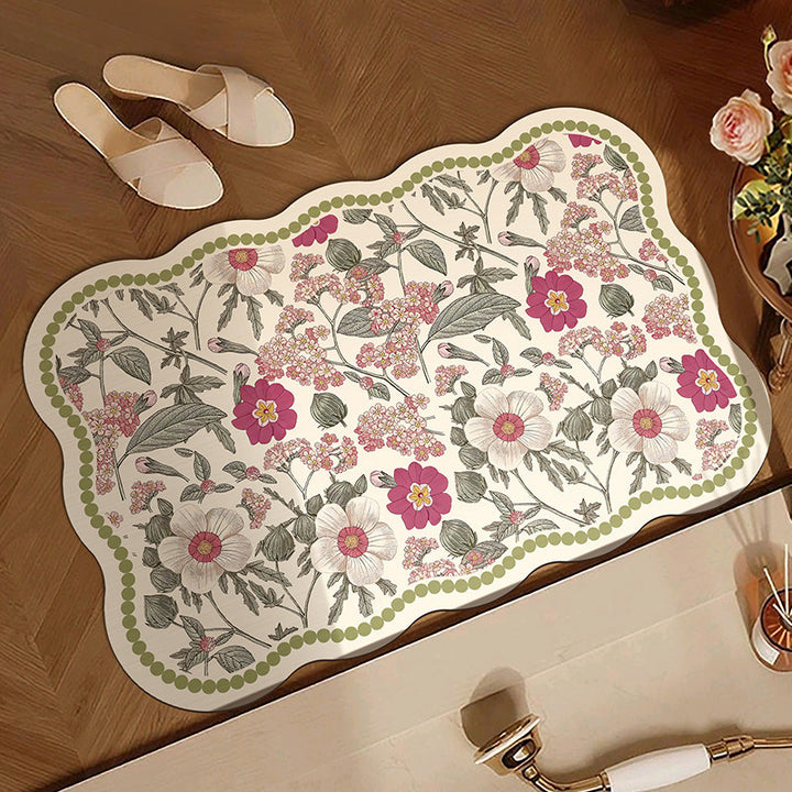 Floral Design Anti-Fatigue Bath Mat