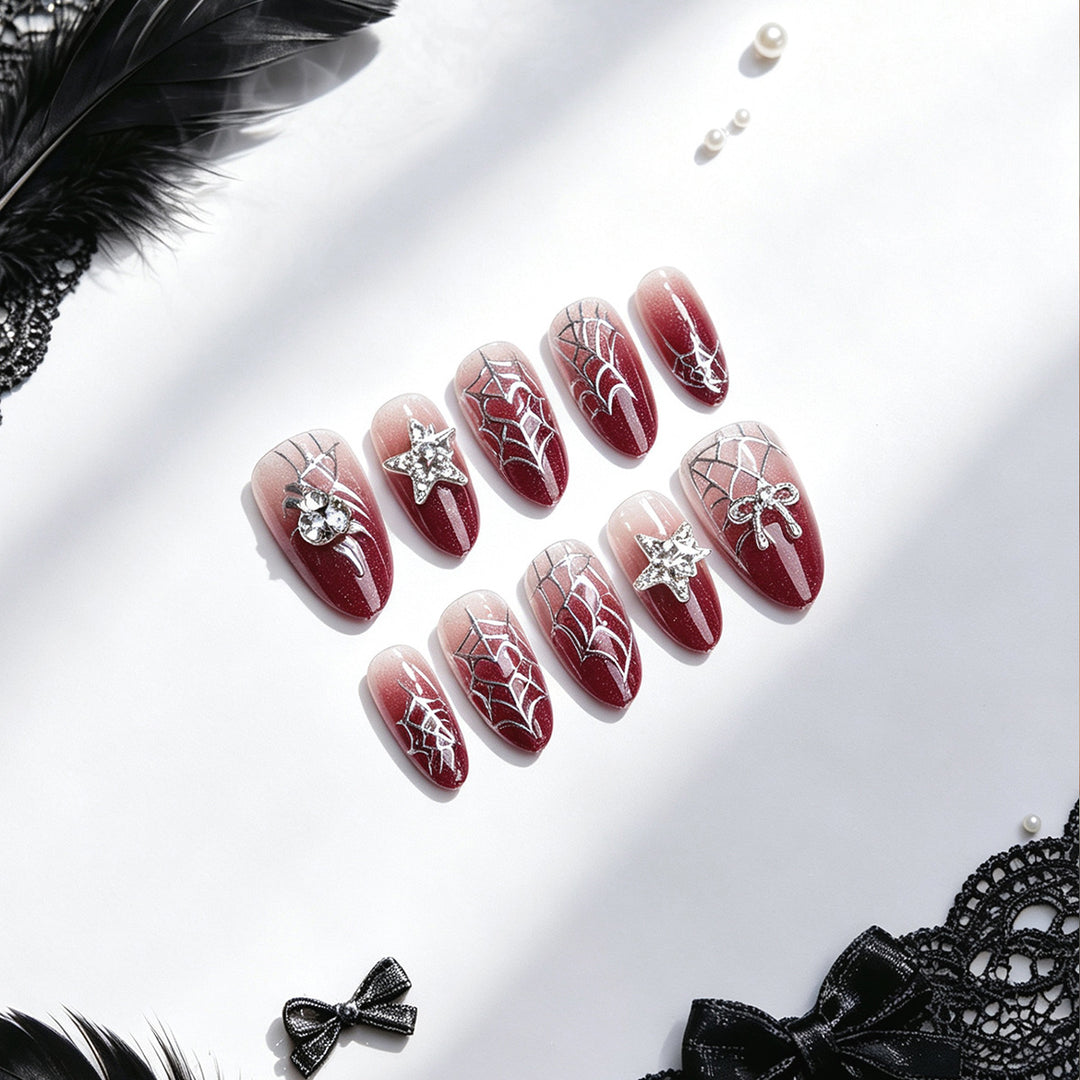 Glamorous artificial nails with rhinestones Kalsten