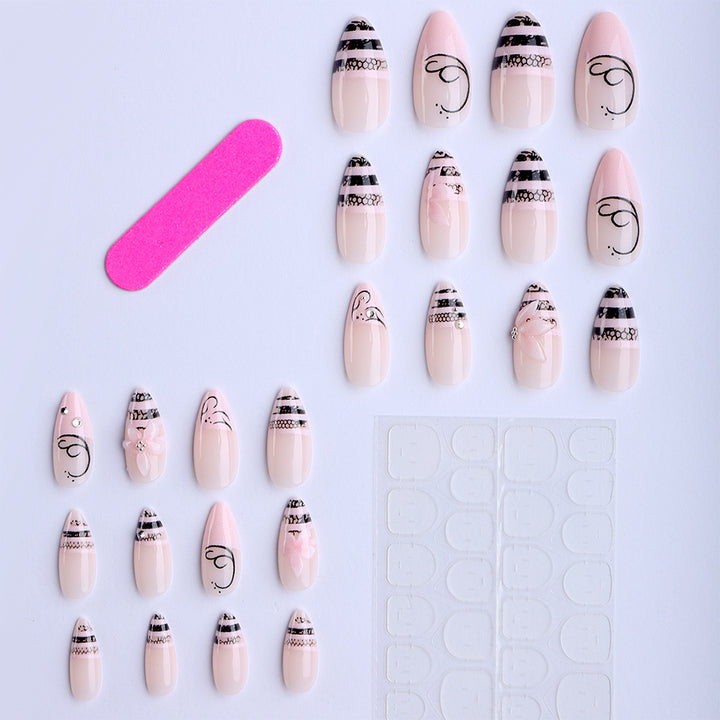 Artful Nail Extensions with Elegant 3D Decorations Kalsten