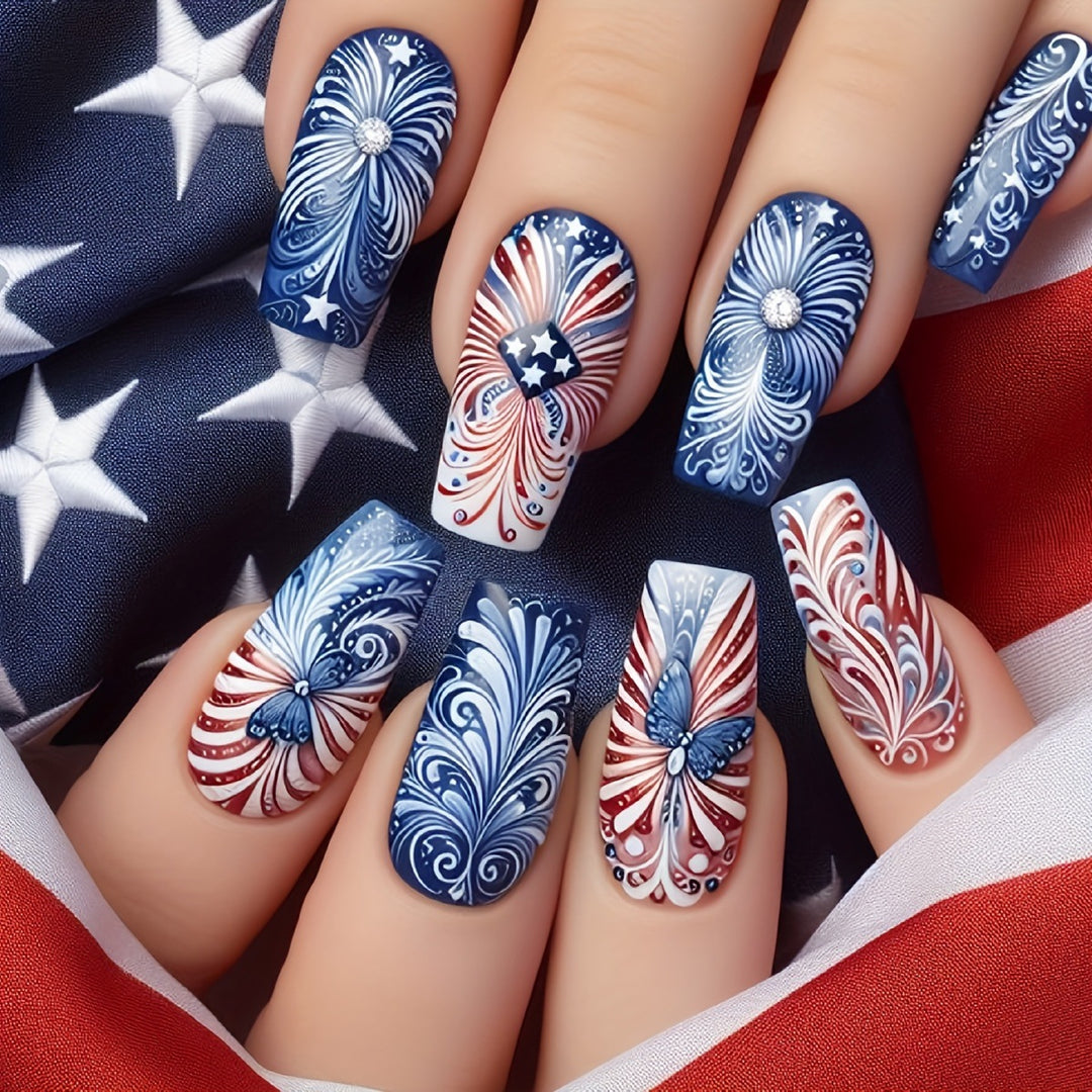 Patriotic Nail Art Design Kalsten