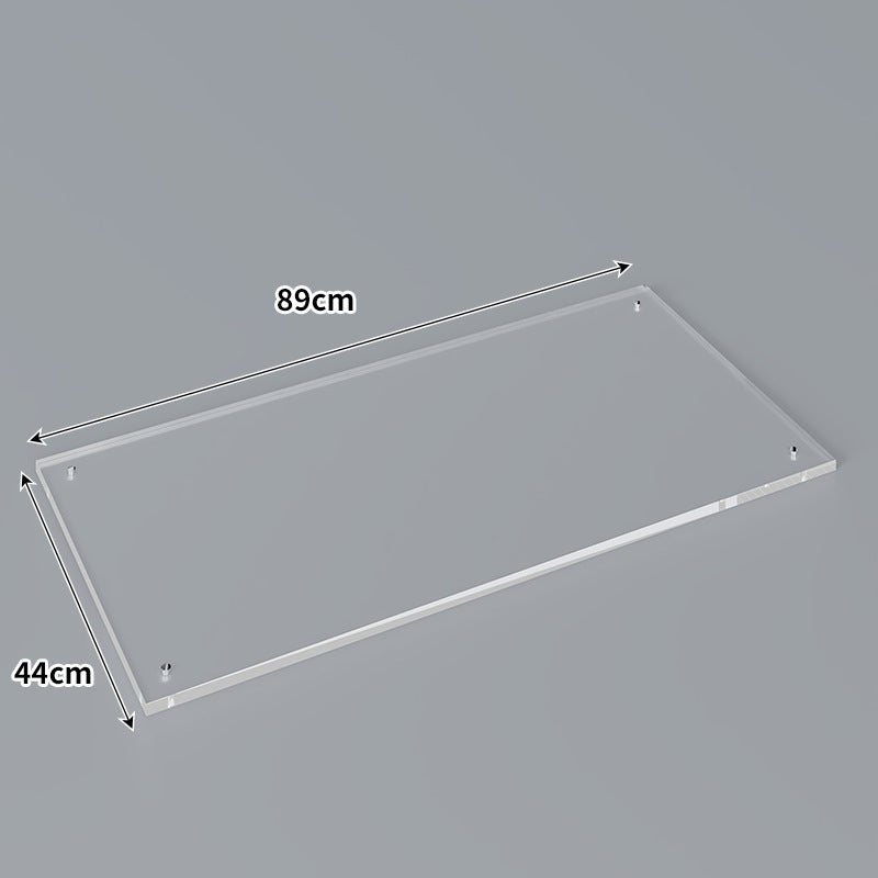 Large Wall-Mounted Clear Acrylic Floating Display Shelf Panel with Pre-Drilled Standoffs
