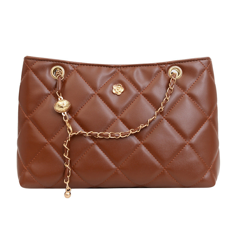 Quilted Chain-Handled Handbag
