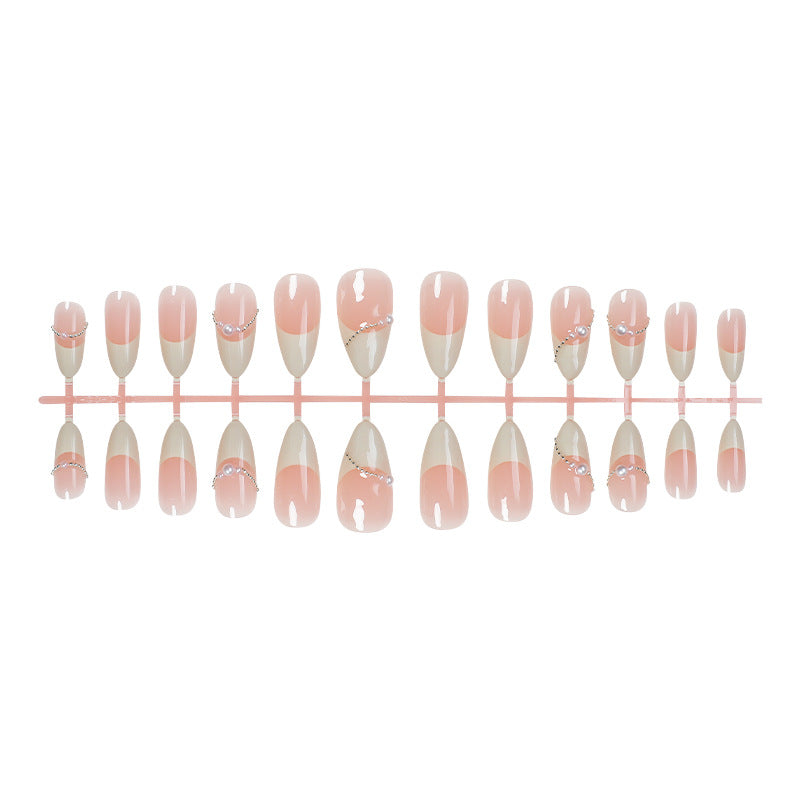 Elegant Ombre Press-On Nail Set with Pearl Accents Kalsten