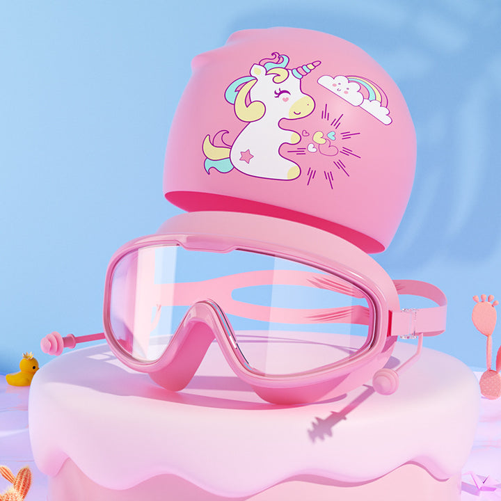 Kids Unicorn-Themed Swim Mask and Cap Set Kalsten