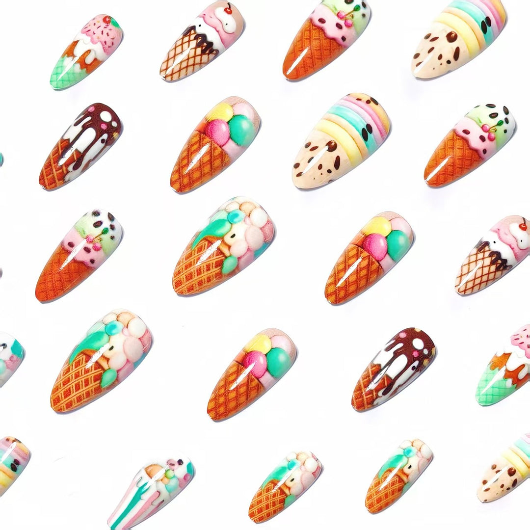 Creative Art Nails with Ice Cream Design Kalsten