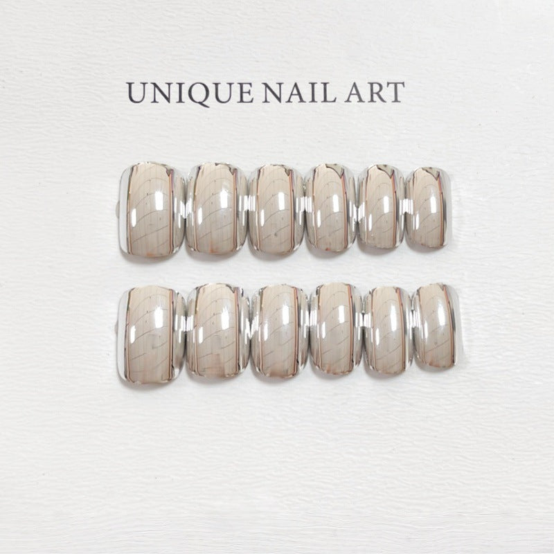 Mirrored Glossy Press-On Nail Set Kalsten