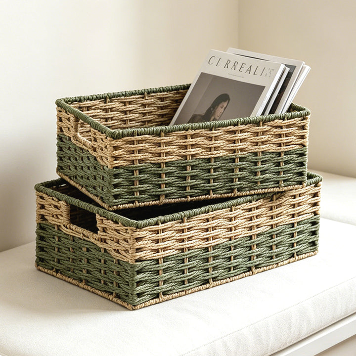 Handcrafted storage basket made of natural material Kalsten