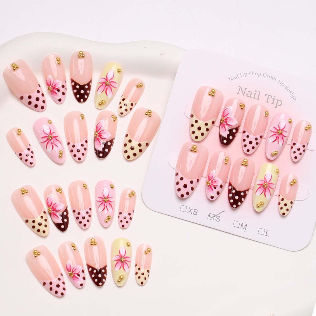 Artistic Floral Press-On Nail Tips Kalsten