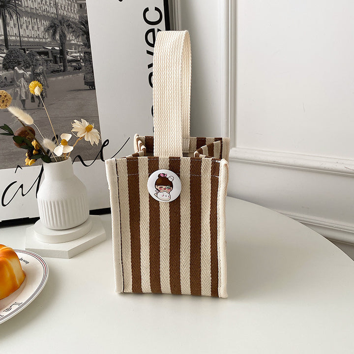 Striped Canvas Tote Bag