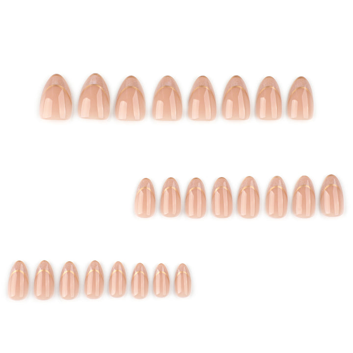 Elegant Gel Nails with Glitter and French Tip Decoration Kalsten