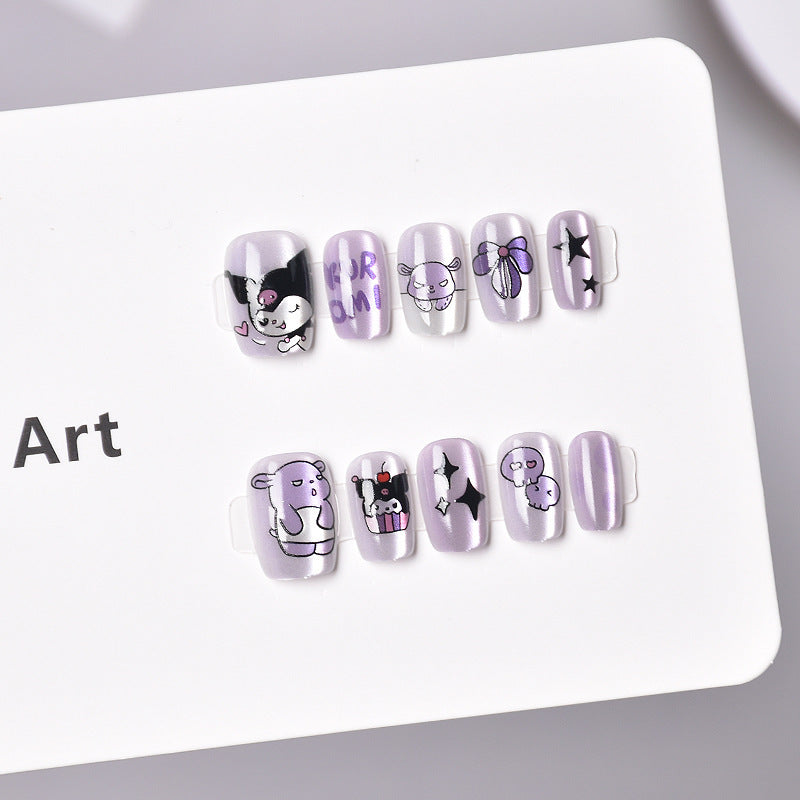 Elegant French Tip Press-On Nail Art Kalsten