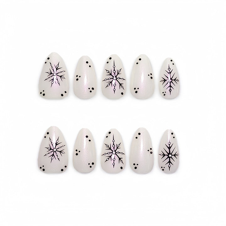 Creative Art Nails with Elegant Snowflake Design Kalsten