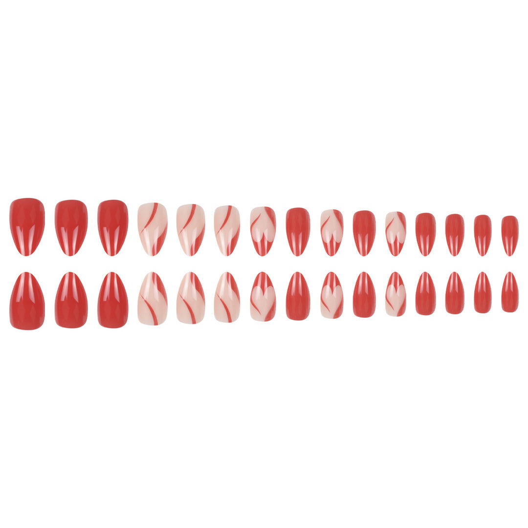 Elegant Stiletto Press-On Nails with Artistic Graphic Design Kalsten