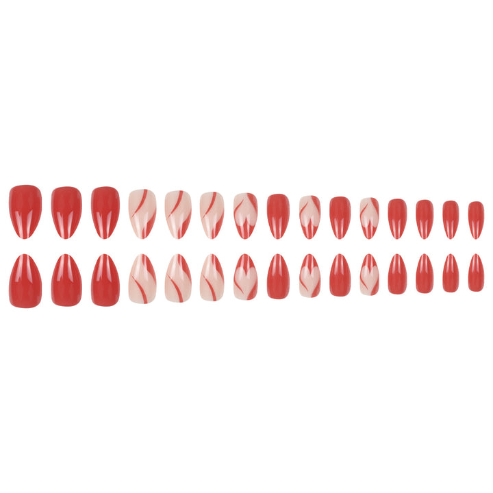 Elegant Stiletto Press-On Nails with Artistic Graphic Design Kalsten