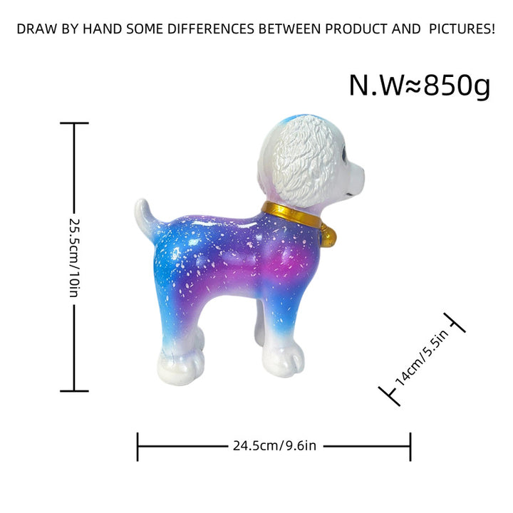 Artful dog sculpture with colorful design Kalsten