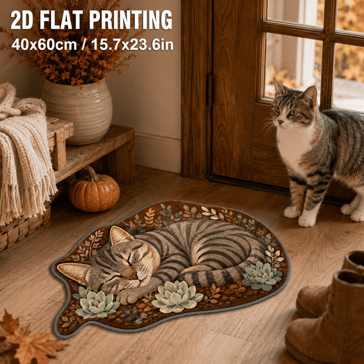 Cozy Cat-Themed Plush Bath Mat