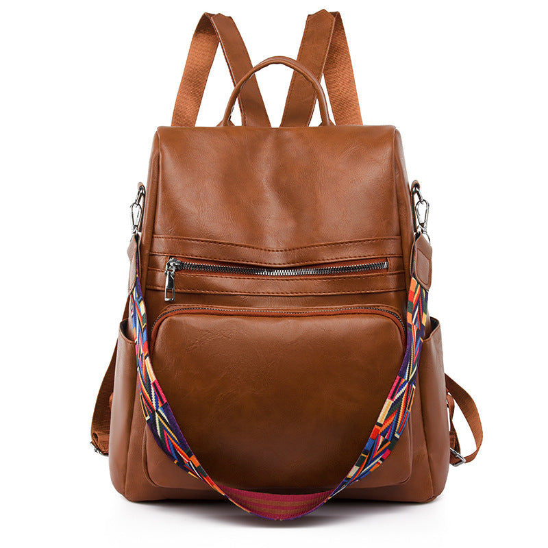 Stylish Versatile Leather Backpack