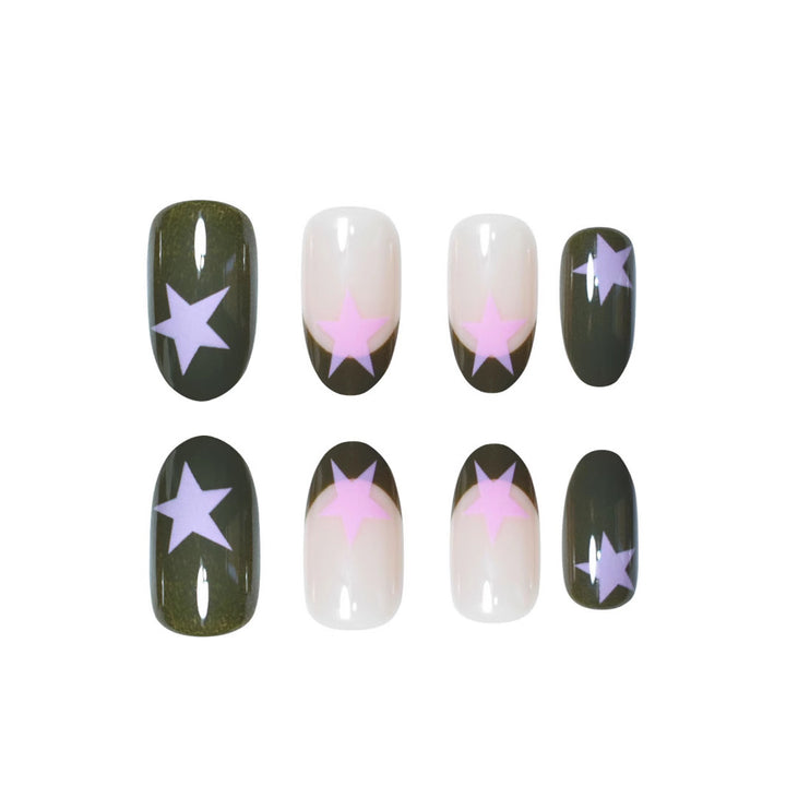 Star-Accented Creative Press-On Nail Set Kalsten