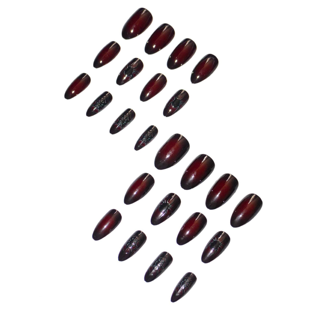 Spider-Themed Gothic Nail Art Design