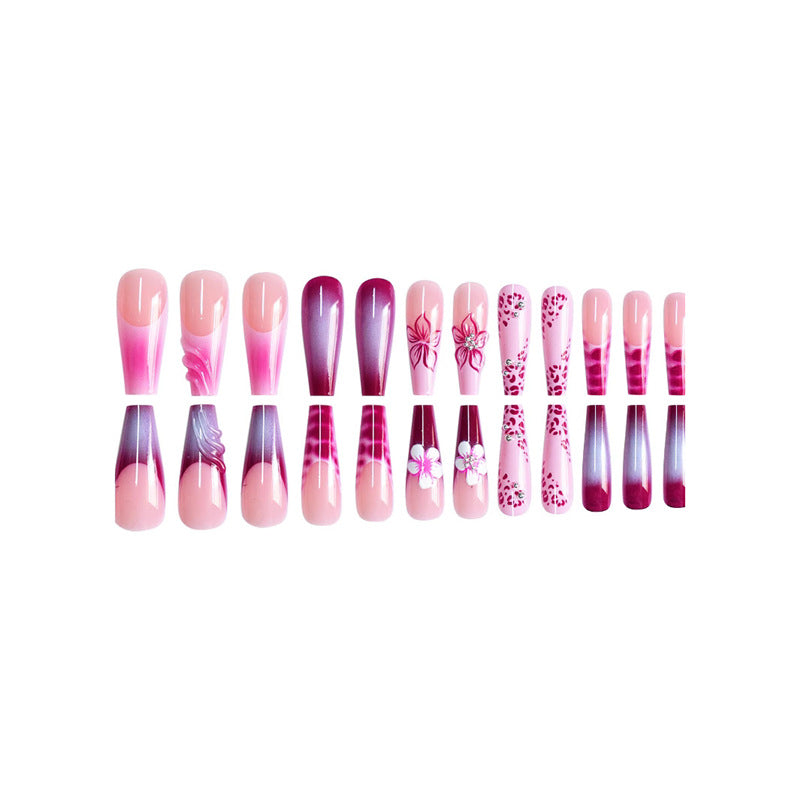 Artistic Floral and Gemstone Press-On Nails Kalsten