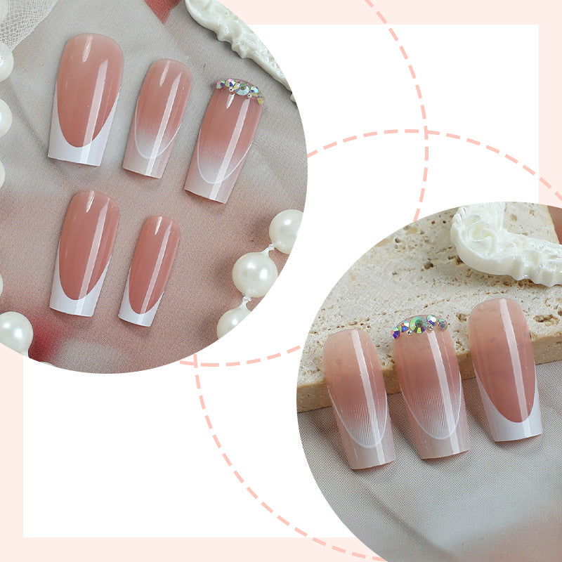 Premium Press-On Nail Set with Ombre and Gem Accents Kalsten