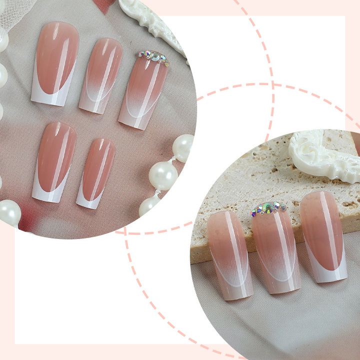 Premium Press-On Nail Set with Ombre and Gem Accents Kalsten