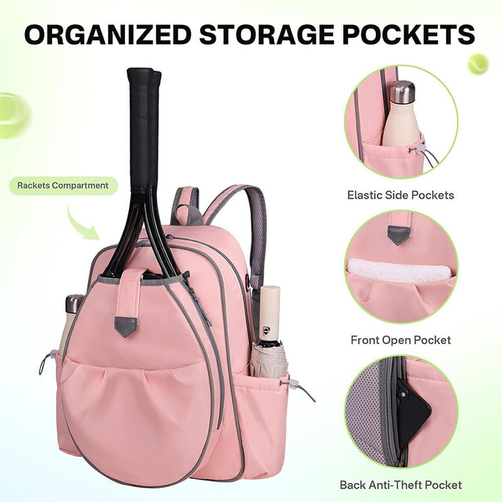 Sporty backpack for tennis with integrated shoe compartment and practical pockets Kalsten