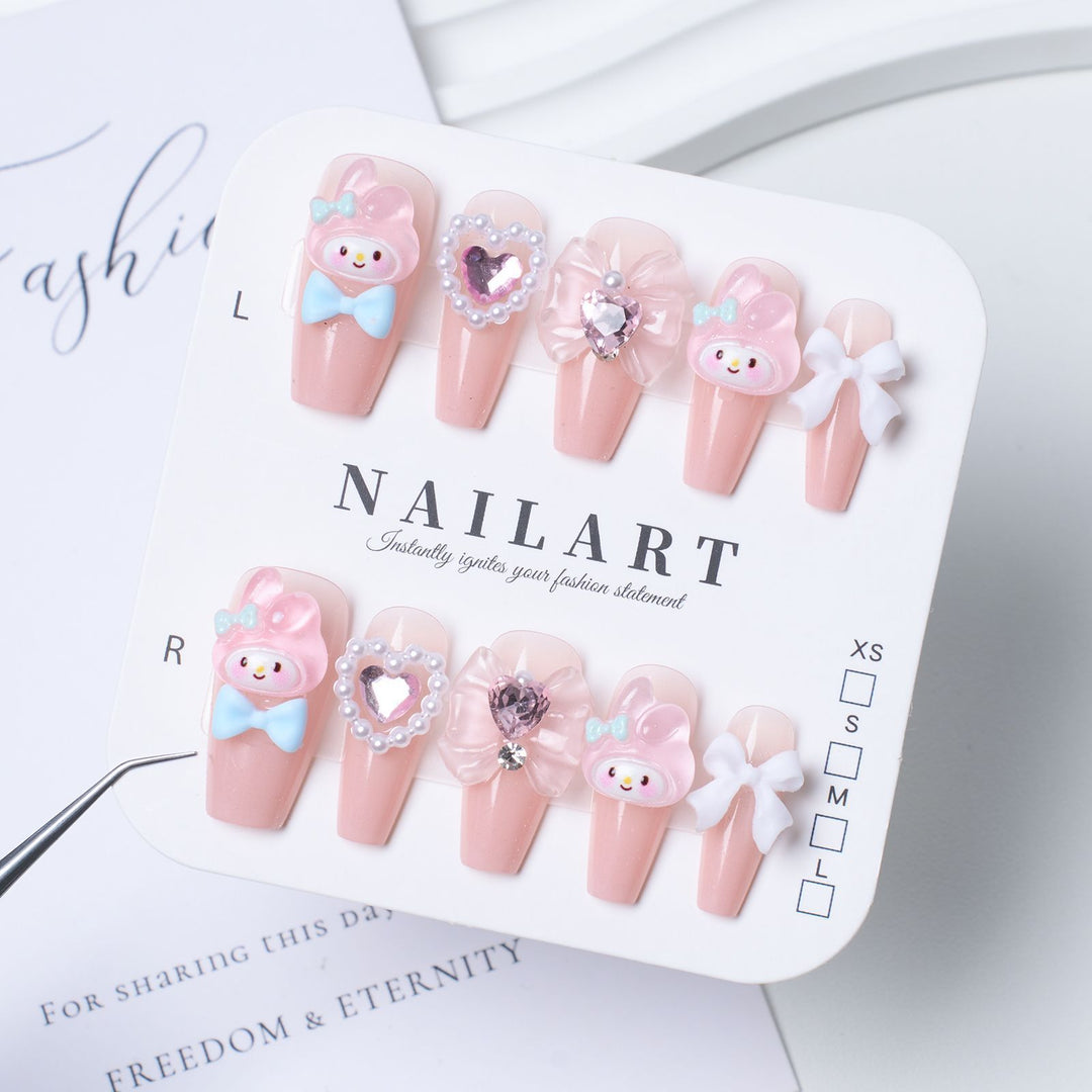 Cute Animal-Themed Press-On Nail Art Set Kalsten