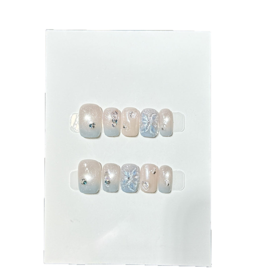 Decorative Press-On Nail Art Set with Crystal Accents Kalsten