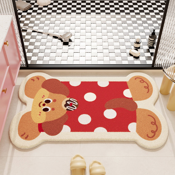 Plush Bear-Shaped Bath Mat