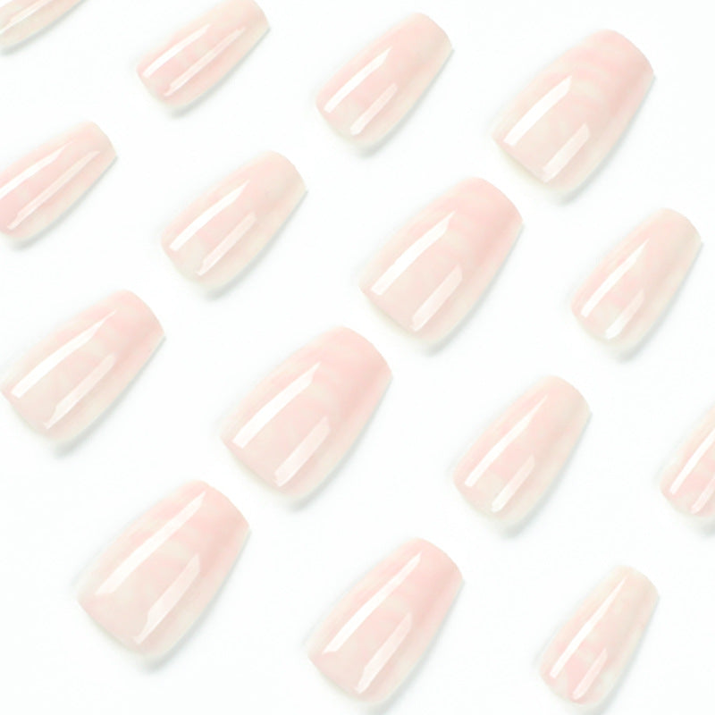 Elegant Nail Extensions with Marbled Accents Kalsten