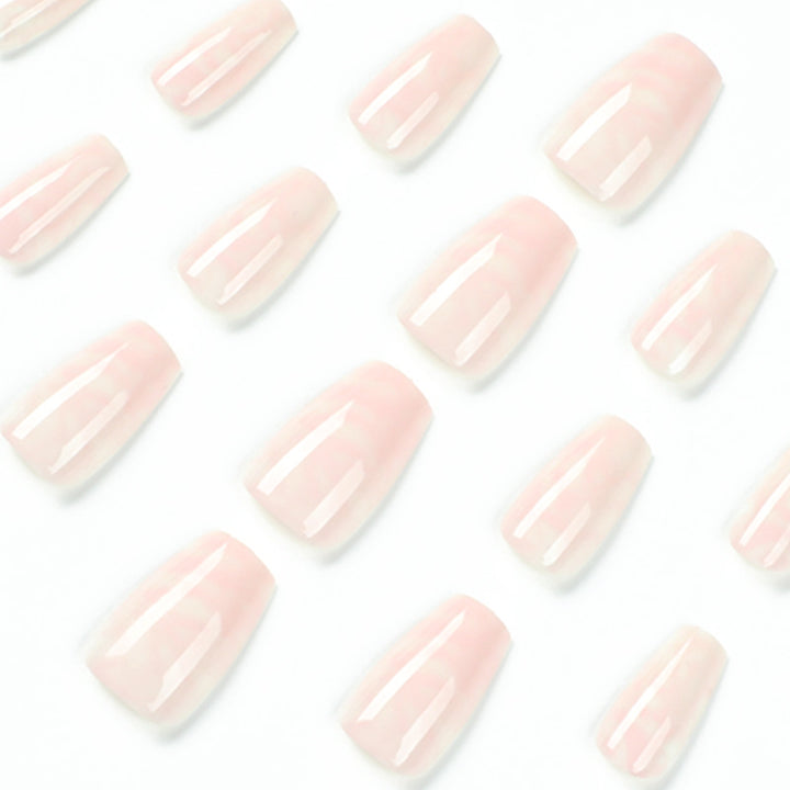 Elegant Nail Extensions with Marbled Accents Kalsten