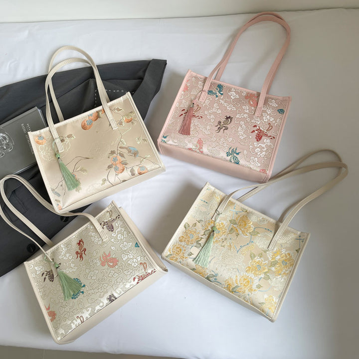 Embroidered Butterfly Pattern Handbag Kalsten