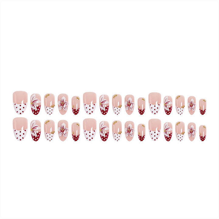 Artistic Nail Tips with Floral Decoration Kalsten