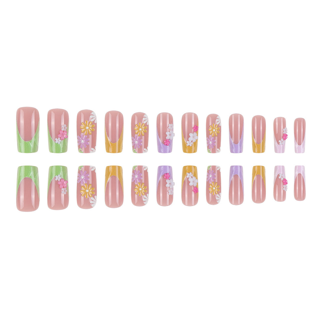 Floral Decorative Press-On Nails Kalsten