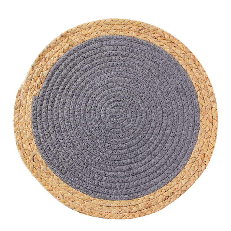 Round woven cotton braided rug for living and entrance area Kalsten