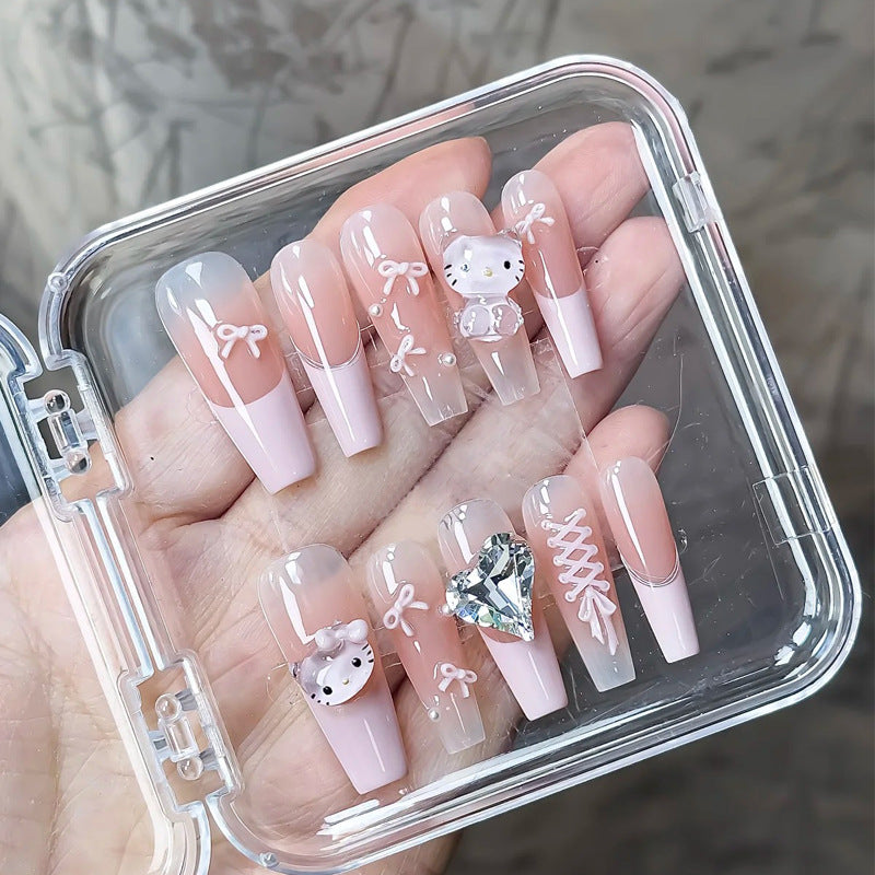 Stylish Press-On Nail Tips with Leopard Design Kalsten