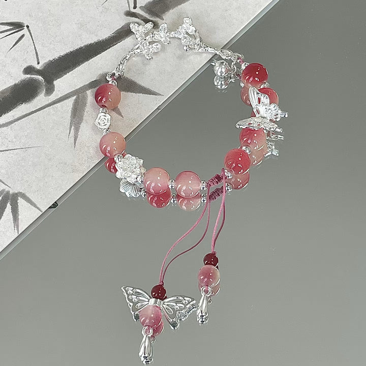 Handmade Floral Butterfly Charm Bracelet Kalsten