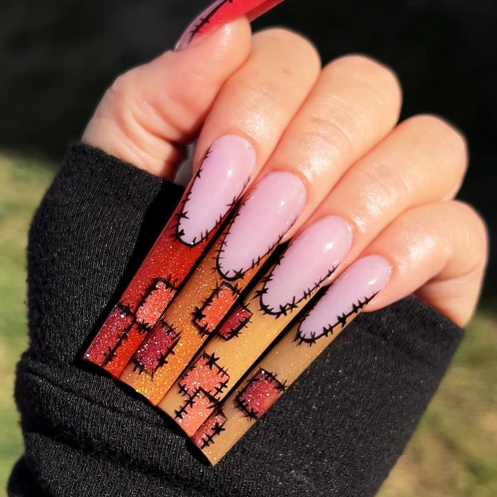 Artful Nail Extensions with Creative Decorative Stitches Kalsten